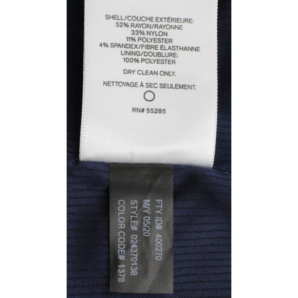 Express Blazer Mens 42R Blue Black Stretch Slim Fit Two Button Classic Jacket - Picture 8 of 11